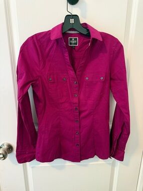 Express Magenta Button-Up Shirt